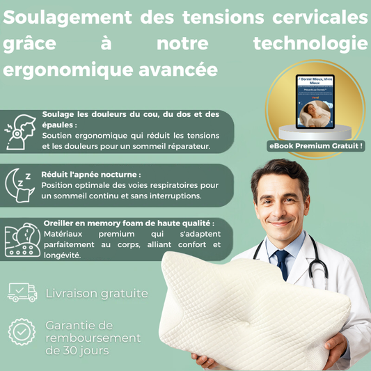 Dorméa™ – Coussin orthopédique haute précision