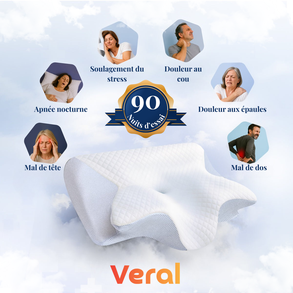Dorméa™ – Oreiller cervical ergonomique