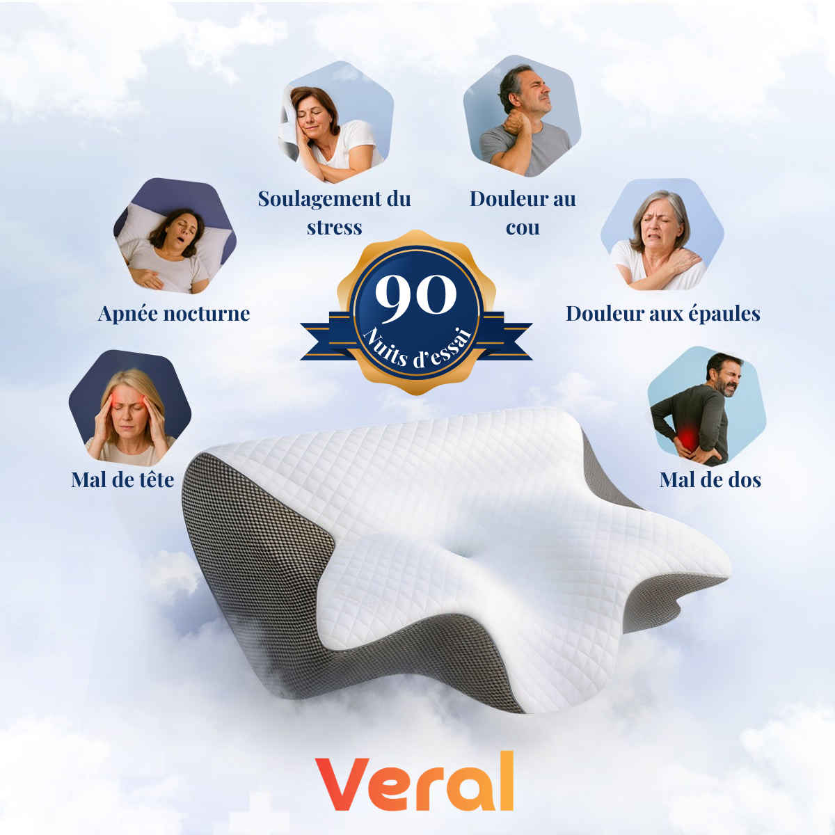 Dorméa™ – Coussin orthopédique haute précision
