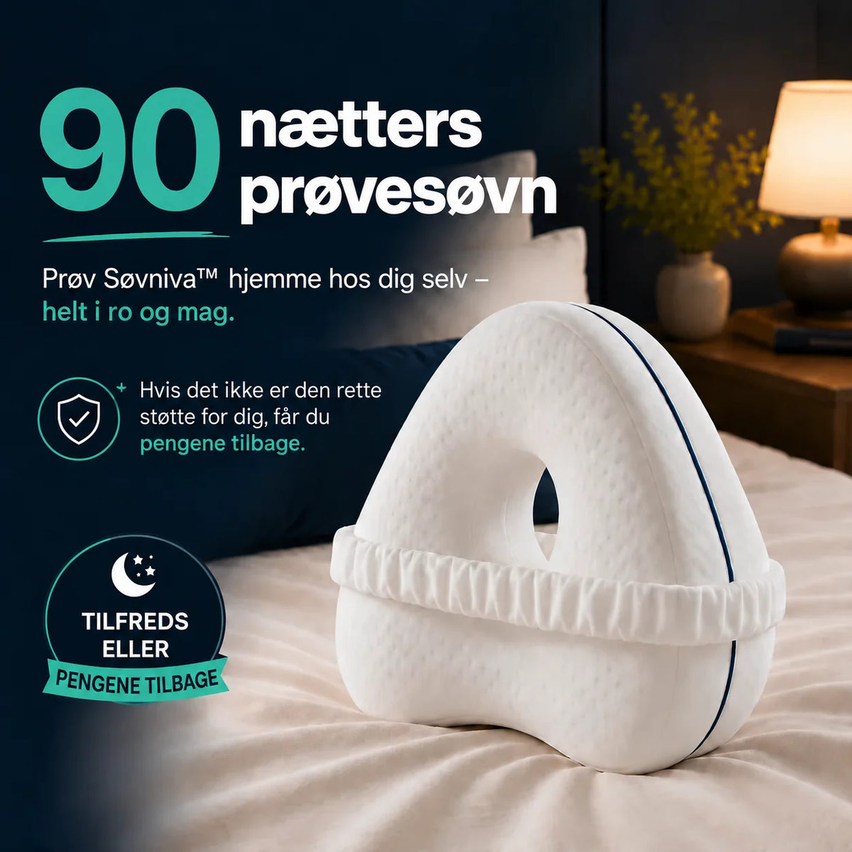 Søvniva™ – Ergonomisk knæpude til aflastning af hofter og knæ